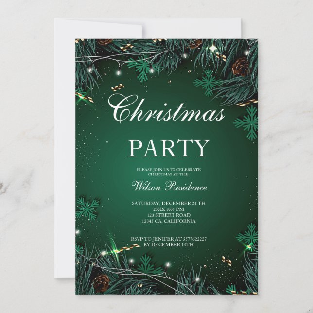 Invitation Joyeux Noël | Typographie rouge (Devant)