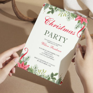 Invitation Joyeux Noël Typographie Rouge