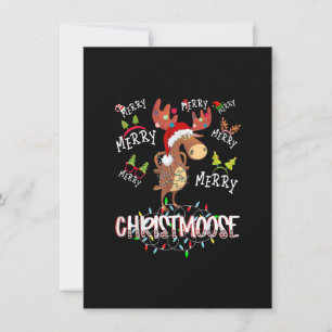 Invitation Joyeux Noël Xmas Moose Family Matching Group
