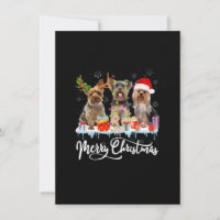 Joyeux Noël Yorkshire Terrier Père Noël Reindeer L