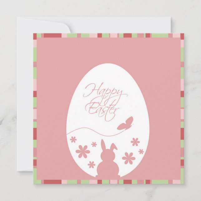 Invitation Joyeux OEuf de Pâques rose pastel moderne (Devant)