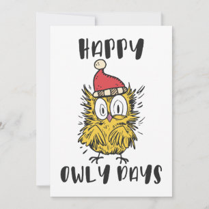 Invitation Joyeux Owly Days Funny Père Noël Owl
