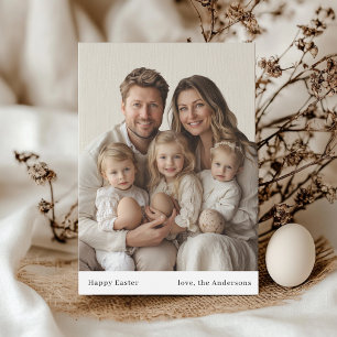 Invitation Joyeux Pâques Neutre Famille Photo & Nom
