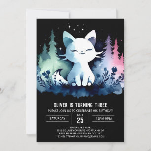 Invitation Joyeux Pastel Chat Anniversaire