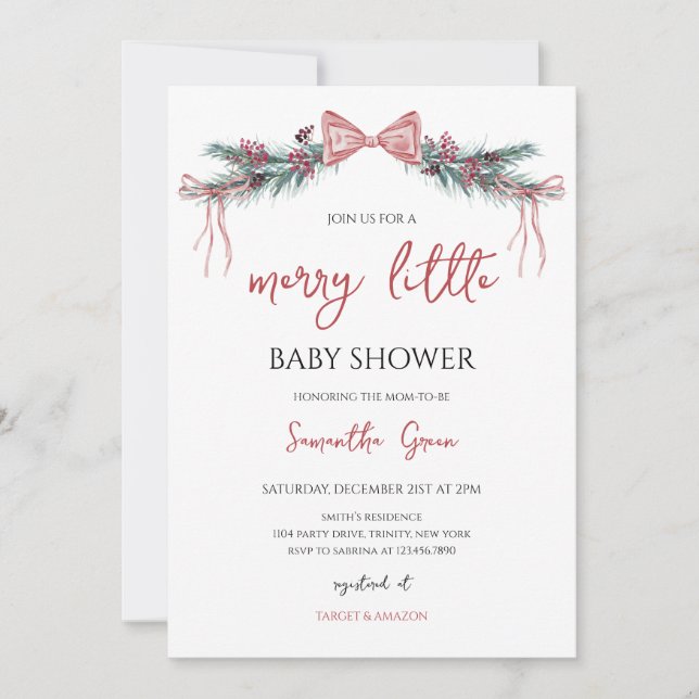 Invitation Joyeux petit Baby shower (Devant)