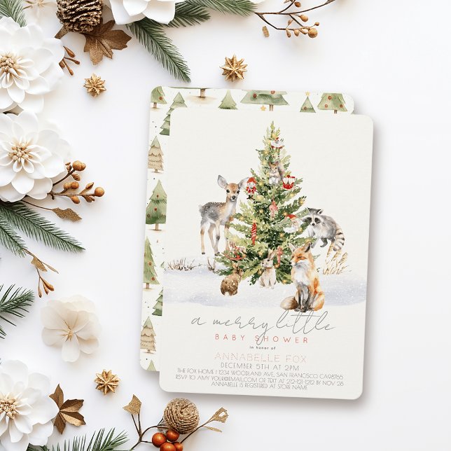 Invitation Joyeux petit Baby shower de Noël (Créateur téléchargé)