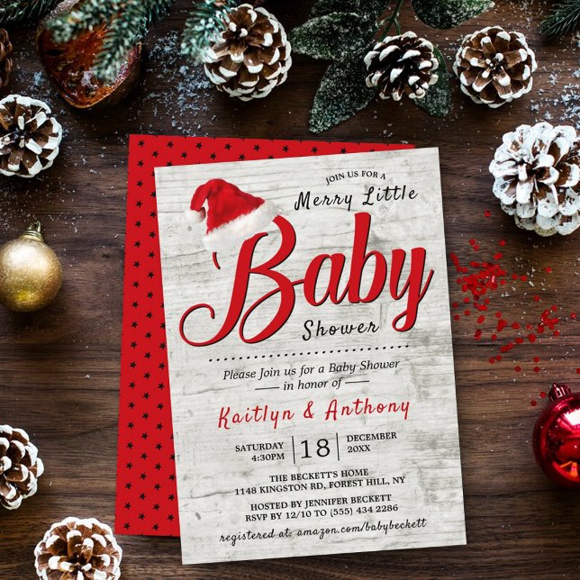 Invitation Joyeux petit Baby shower de Noël (Créateur téléchargé)