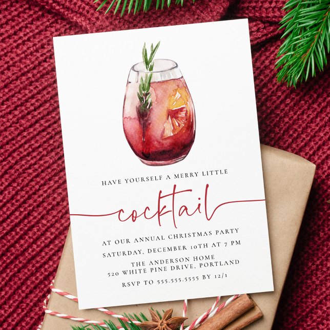 Invitation Joyeux Petit Cocktail Sangria Fête de Vacances (Créateur téléchargé)