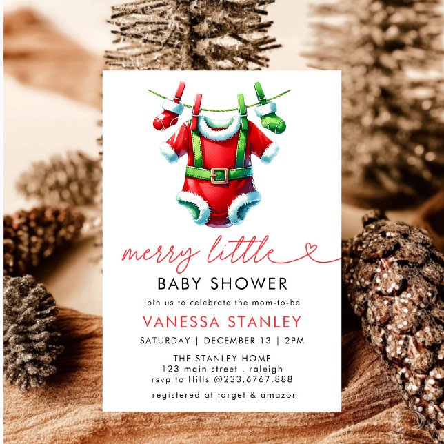 Invitation Joyeux petit Noël Baby shower Père Noël (Créateur téléchargé)