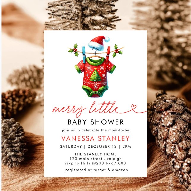 Invitation Joyeux petit Noël Baby shower Père Noël (Créateur téléchargé)