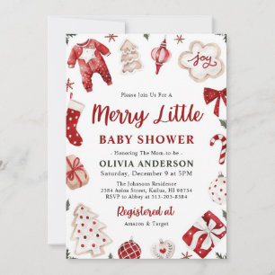 Invitation Joyeux petit rouge hiver Noël Baby shower