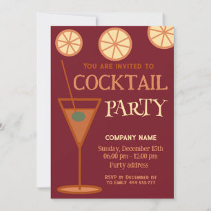 Invitation Joyeux plaisir cool Noël cockparty entreprise