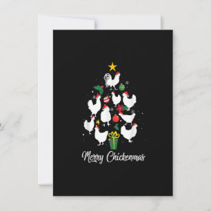 Invitation Joyeux poulets de Noël Arbre de Noël Funny Noël