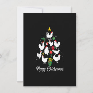 Invitation Joyeux poulets de Noël Arbre de Noël Funny Noël