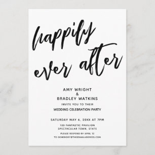 Invitation Joyeux Pour Toujours Écriture Mariage Réception