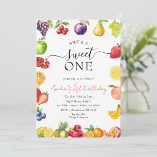 Invitation Joyeux Premier Anniversaire Fille Thème Fruit