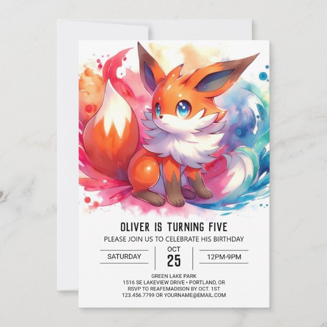 Invitation Joyeux Renard Editable (Devant)