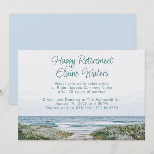 Invitation Joyeux Retraite Party Boardwalk Ocean