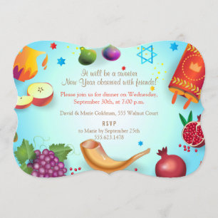 Invitation Joyeux Rosh Hashanah Nouvel An juif