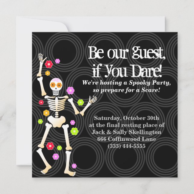 Invitation Joyeux Samhain, Halloween et Dia de los Muertos ! (Devant)
