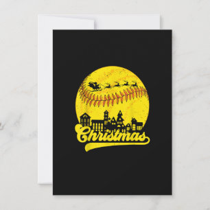Invitation Joyeux softball de Noël Père Noël Elf Reindeer Bas