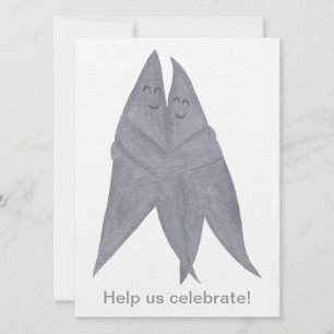 Invitation Joyeux Sourire aux étoiles d'argent Mariage en cou