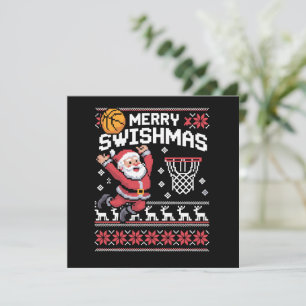 Invitation Joyeux Swishmas Basket Noël Moche Xmas 