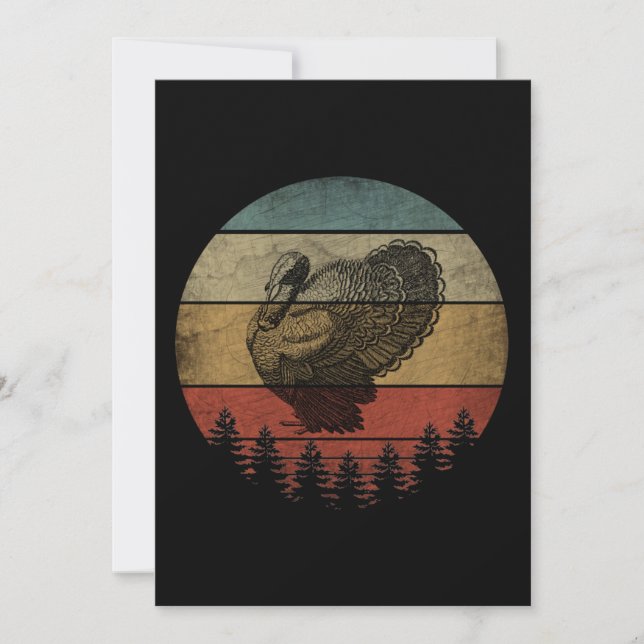 Invitation Joyeux Thanksgiving dinde (Devant)