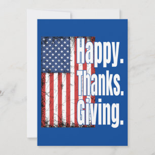 Invitation Joyeux Thanksgiving Drapeau Américain