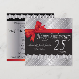 Invitation Joyeux vingt-cinquième anniversaire de mariage   2