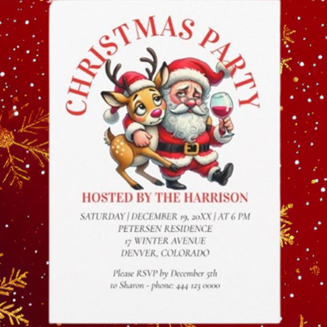 Invitation Joyeux voeux de Noël Père Noël (Spread joy this holiday season with Brett Designs' Merry Christmas Santa Invitation! )
