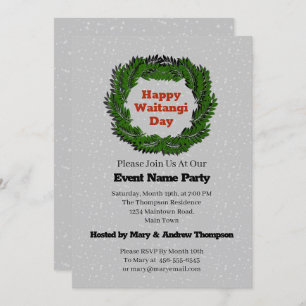 Invitation Joyeux Waitangi Day Fern Nouvelle-Zélande