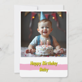 Invitation Joyful Baby Birthday Card - Téléchargement instant