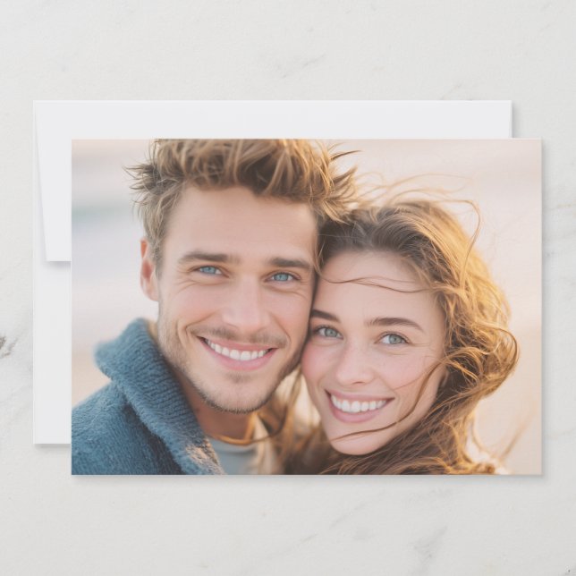 Invitation Joyful Blue Realistic Photo (Devant)