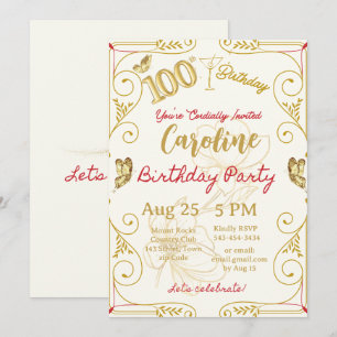 Invitation Jubilé du 100e anniversaire Élégant