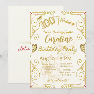 Invitation Jubilé du 100e anniversaire Élégant