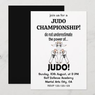 Invitation Judo Fighter Self Defense Taekwondo Judo