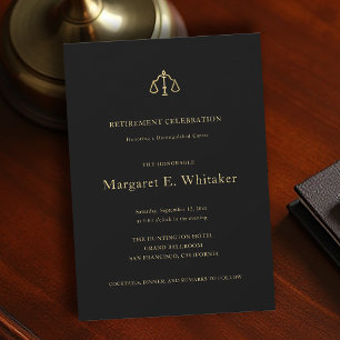 Invitation Juge Avocat Justice Balance Élégante Retraite du D