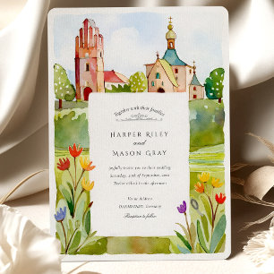 Invitation Jugendstil Mathildenhöhe Darmstadt Aquarelle