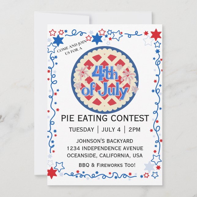 Invitation Juillet Quatrième Concours de mangeoire à tarte BB (Devant)