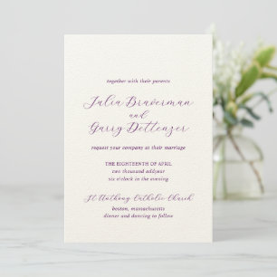 Invitation Julia Plum Mariage traditionnel élégant
