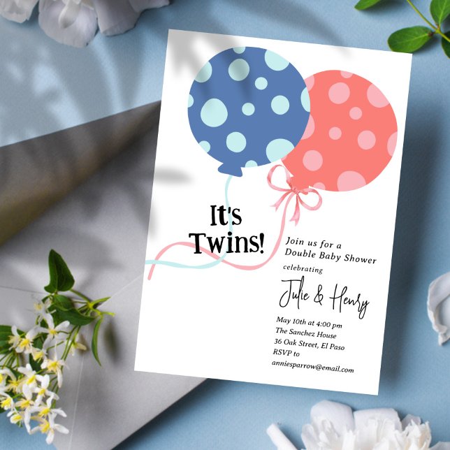 Invitation Jumeaux Baby shower (Créateur téléchargé)