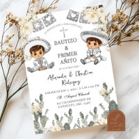 Jumeaux Charro Garçon Baptême mexicain et premier