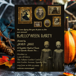 Invitation Jumeaux déplaisants Vintage Oddities Fête d'Hallow