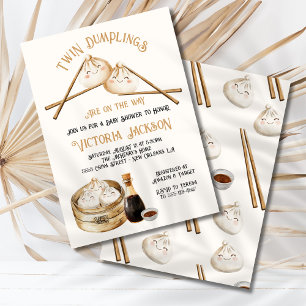 Invitation Jumeaux Dim Sum Baby shower neutre pour les femmes