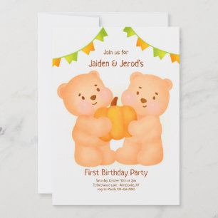 Invitation Jumeaux Premier anniversaire