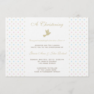 Invitation jumelle de baptême de garçon et de