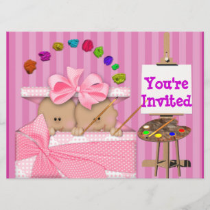 INVITATION JUMELLE DE DOUCHE DE BÉBÉ