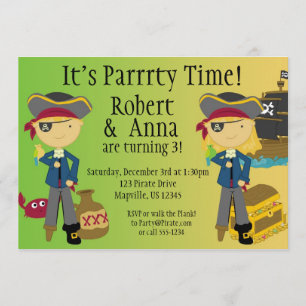Invitation jumelle de fête d'anniversaire de