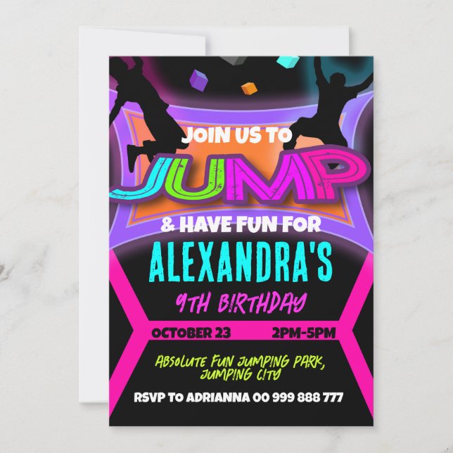 Invitation Jump Anniversaire, Bounce House Trampoline Park Gi (Devant)